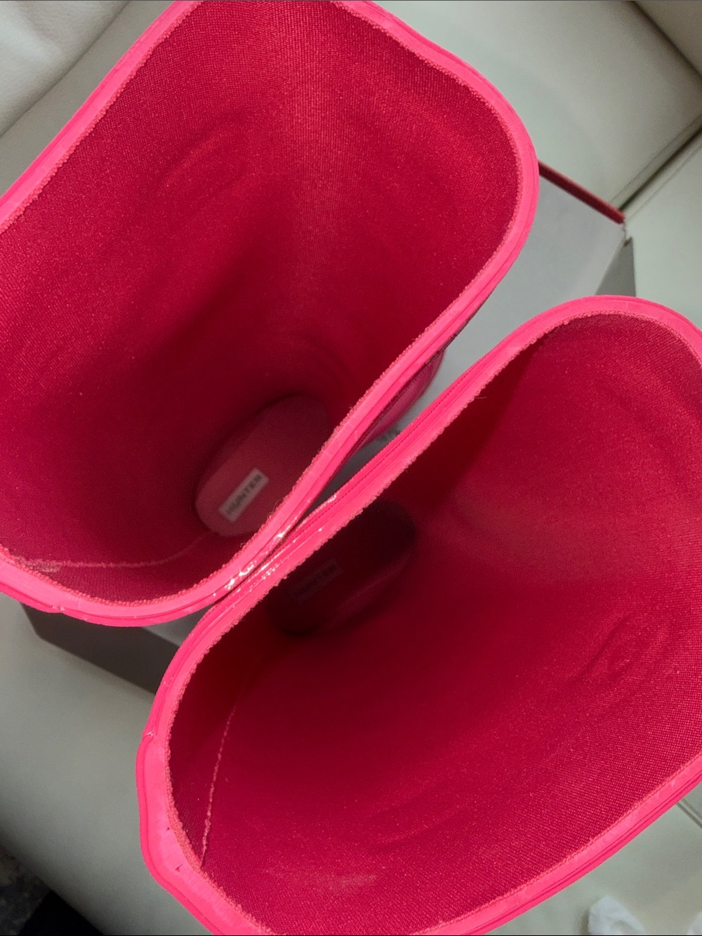 Hunter Tall Gloss Rain Boots in Hot Pink - Picture 15 of 17